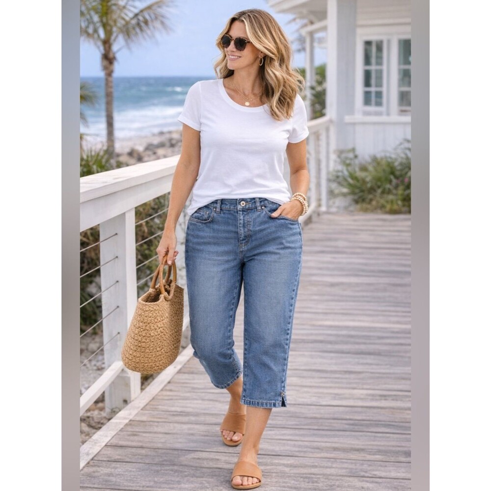 Lauren Jeans Co Ralph Lauren Cropped Jeans Women’s 6P Blue Straight Leg Denim